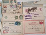 many different types of stamps on a table