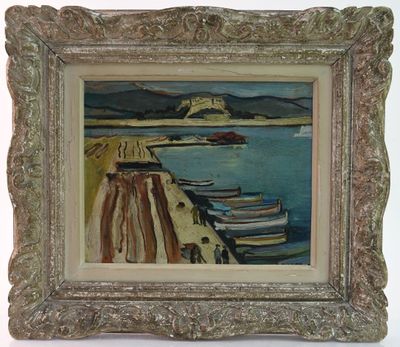 une image d'une peinture de bateaux sur l'eau