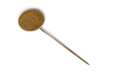 an image of a penny on a stick on a white background