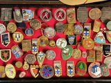 a display case full of military medals and medals