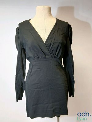 IRO - Robe courte noire à manches longues - Taille 38 - Neuf…