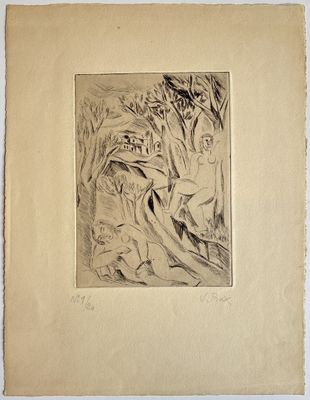 une image représentant un dessin d'un homme et d'une femme dans une forêt