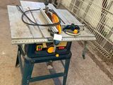 a picture of a table saw on a work bench