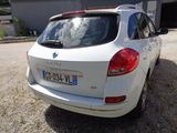 a picture of a white car parked in front of a building