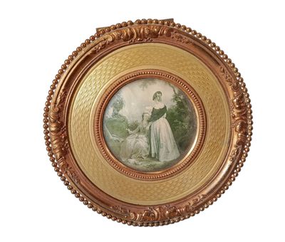 an image of a picture of a woman and a child in a gold frame