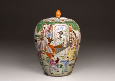 Pot à gingembre en porcelaine de Chine à décor de scène de v…