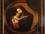 a painting of a woman holding a child in her arms