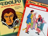 two children ' s books are sitting on a table next to each other