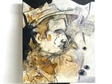 trois peintures d'un chien et d'un chat sur une surface blanche