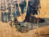a picture of a painting of a man on a skateboard