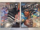 deux couvertures d'une bande dessinée représentant une femme tenant une épée