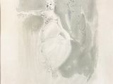 an image of a drawing of a woman in a white dress