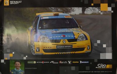 Renault Deux affichettes Renault Sport Clio Super 1600 Emman…