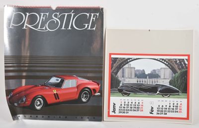 Automobilia Deux calendriers muraux dont un Prestige 1990.