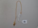 gold plated necklace with a bird charm on a gold plated chain
