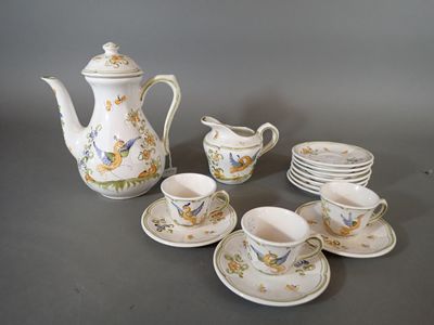 MUFRAGGI à Moustiers - Partie d'un service à thé à décor d'o…