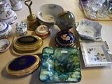 a table with a lot of decorative items on it
