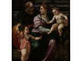 an image of a painting of a man holding a child and a woman holding a baby