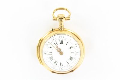 Montre de poche plaquée or avec chiffres romains et chiffres romains