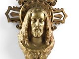 wall sculpture of jesus ' s head with crown of thorns