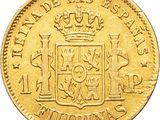 a close up of a gold coin with a crown on it