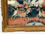 a picture of a painting of a man riding a horse
