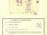 certificate of authenticity of a drawing of a man on a stool