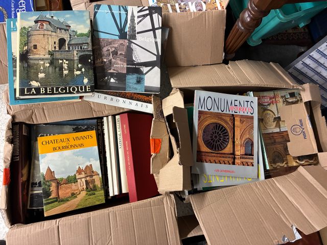 Lot de 2 cartons sur les châteaux, monuments historiques, revue l...