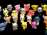 a lot of littlest pet shop figurines on a black background
