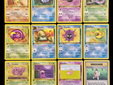 several pokemon cards are arranged in a row on a black background