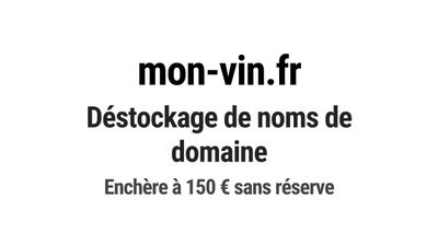 Nom de domaine mon-vin.fr. Catégorie: Alimentation.