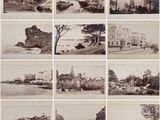 une vieille photo en noir et blanc représentant un tas de vieilles photos
