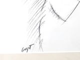 a drawing of a man holding a cup of coffee