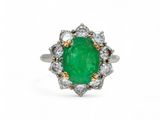 bague ovale en émeraude et diamant