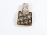 yellow gold and black diamond square pendant