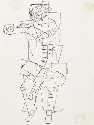 l'image d'un dessin représentant un homme assis sur une chaise