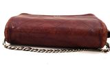 chanel brown quilted leather clutch bag with chain strap