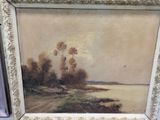 an image of a painting of a landscape with trees in the foreground
