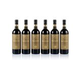 four bottles of red wine in a row on a white background