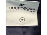 the label on the back of a black jacket