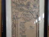 a picture of a picture of a menu in a frame