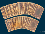 a lot of cards that are sitting on a table