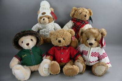 HARROD'S, Réunion de 5 nounours (années : 2019, 2002, 2020,2…