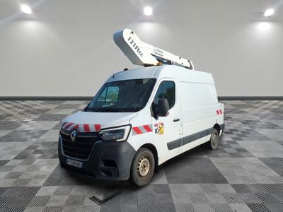 a white van with a ladder on top of it