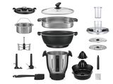 many different types of kitchen appliances on this white background