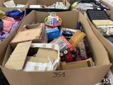 many boxes full of toys and other items in the room