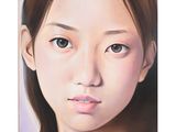 tableau représentant une jeune femme aux longs cheveux bruns et aux yeux marron