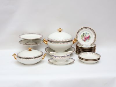 an image of a group of porcelain dishes and bowls on a table