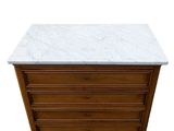 a wooden chest with a marble top on a white background