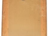 an old picture of a wooden frame with a picture on it
